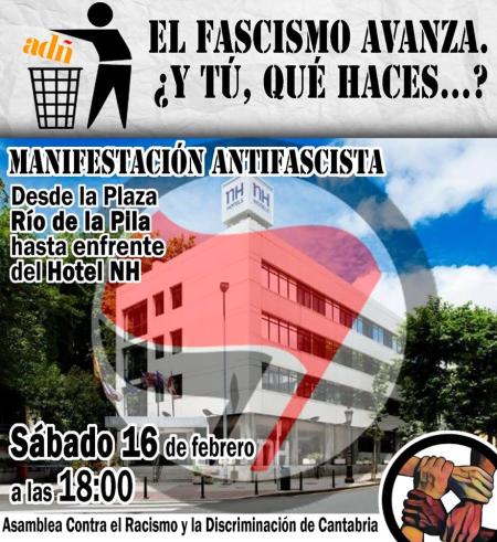 Manifestación antifascista convocada contra el acto público de ADÑ