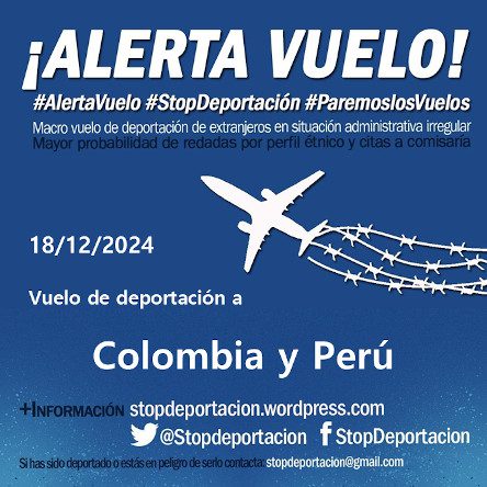 |ALERTA|| Vuelo deportación COLOMBIA y PERÚ 18/12/2024