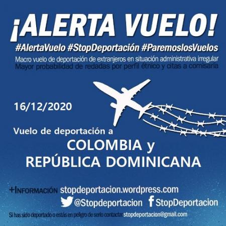 ALERTA Vuelo deportación COLOMBIA y REP.DOMINICANA