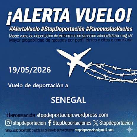 ||ALERTA|| Vuelo de deportación a SENEGAL  19/05/2026