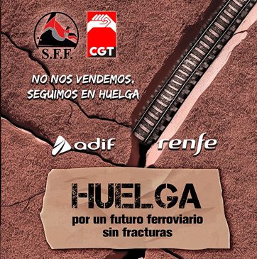 El sector ferroviario de CGT mantiene la huelga
