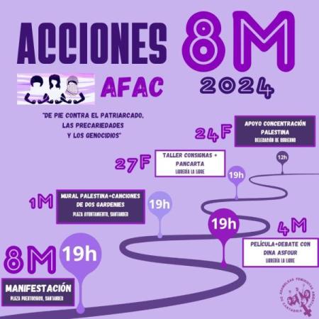 Presentación de la hoja de ruta de las acciones de las Asambleas Feministas Abiertas de Cantabria para este 8 M