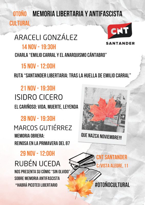 Crónica de las Jornadas culturales «Memoria obrera y libertaria» Noviembre 2025