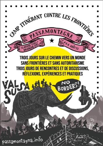 Sobre el campamento a través de la frontera 