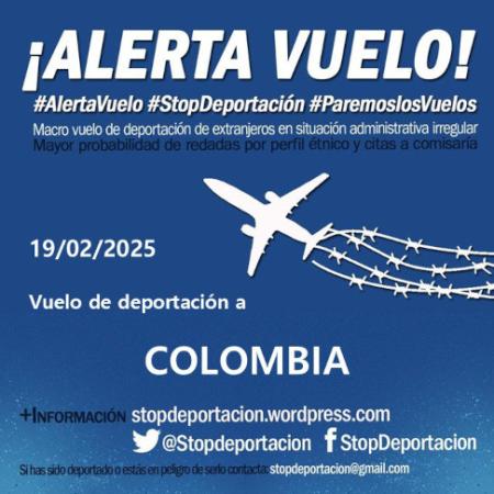 ||ALERTA|| Vuelo deportación a COLOMBIA 19/02/2025