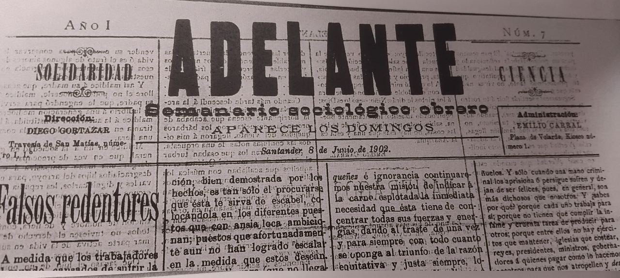 El semanario «Adelante» de 1902 en Santander