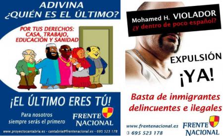 Propaganda racista Frente Nacional Sinforiano Bezanilla A.C. Alfonso I Cantabria